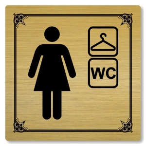 Šatna ženy, wc, 100x100mm, zlatá, Nebraska